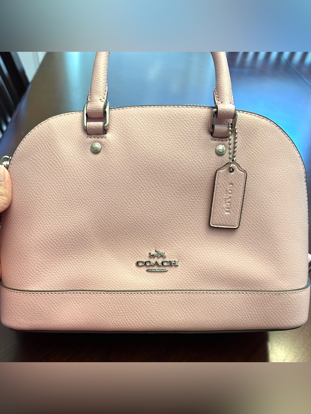 Coach Blush Pink Pebbled Leather Dome Satchel Crossbody Bag - Picture 6 of 9